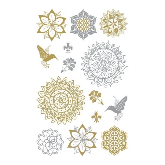 Avery Metallic Stickers, Floral, 12 Sticker - 1 Page