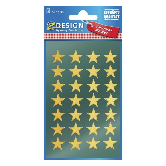 Avery Christmas Stickers, Stars, 56 Sticker - 2 Page