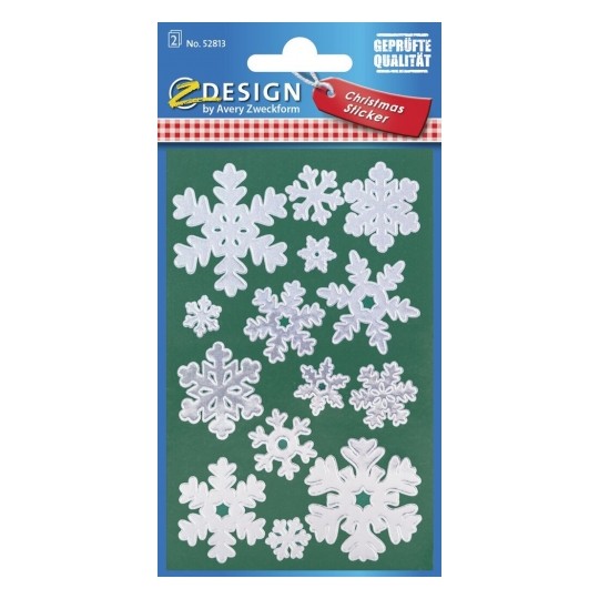 Avery Christmas Stickers, Snowflakes, 28 Sticker - 2 Page