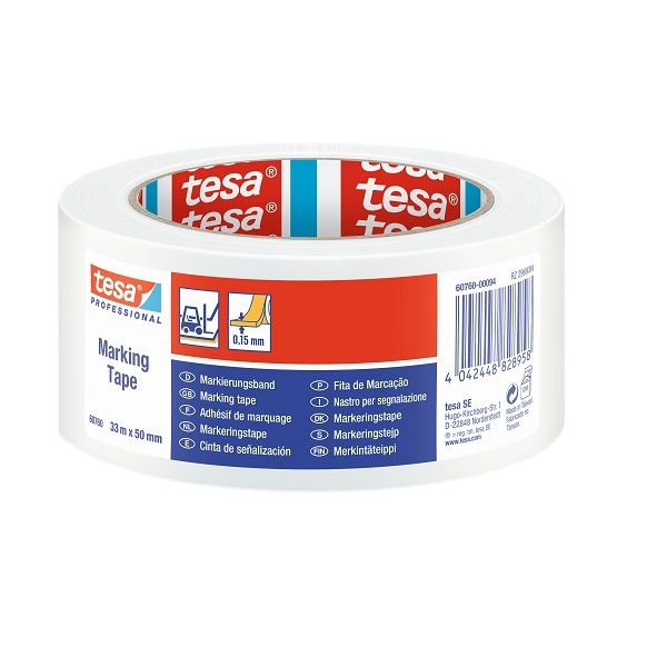 Tesa Floor Markings Adhesive Tape, 33mx50mm - White