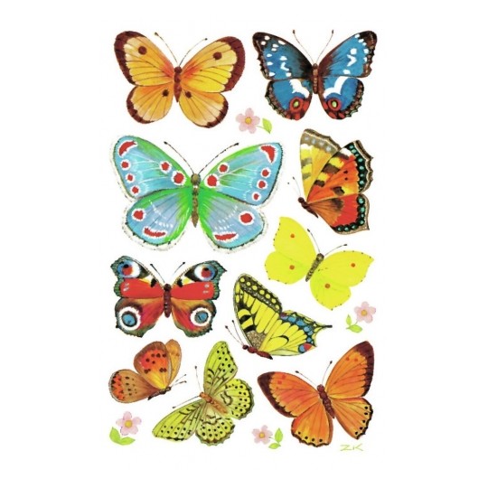Avery Deco Stickers, Butterflies, 30 Sticker - 3 Page