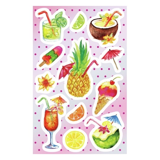 Avery Deco Stickers, Cocktail, 24 Sticker - 2 Page