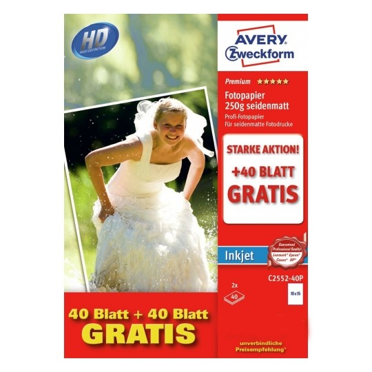 Avery Photo Paper Inkjet, 200g, 80 Sheets Per Pack