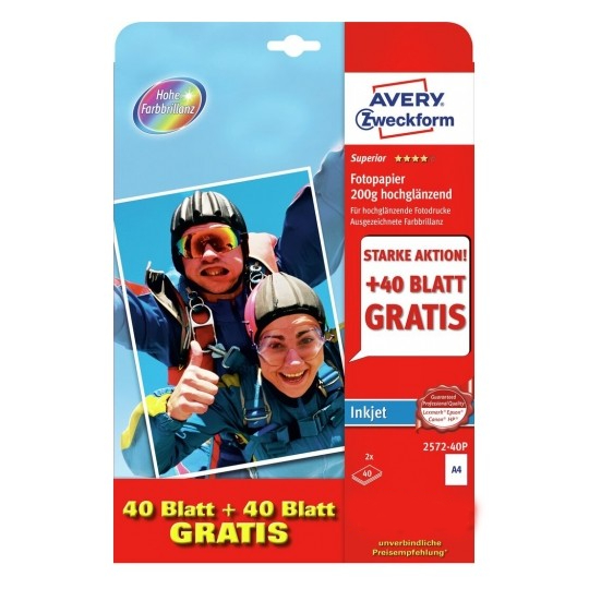 Avery Photo Paper Inkjet A4 - 40 Sheets + 40 Free