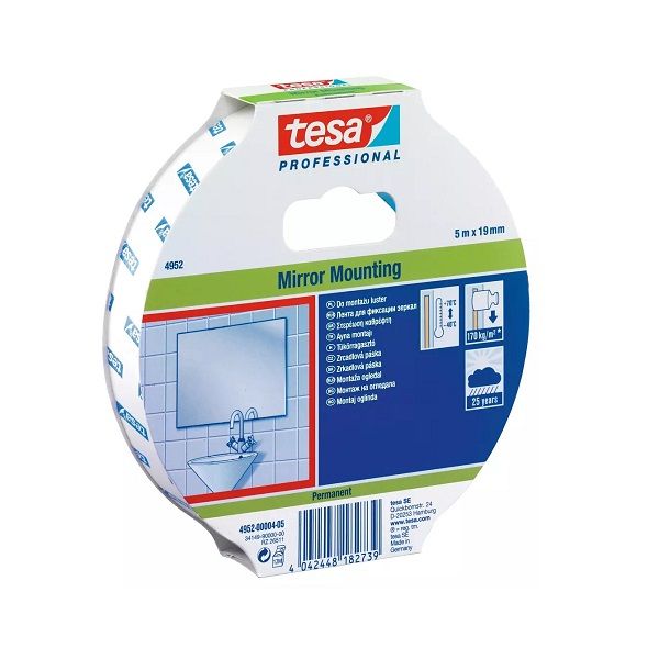 Tesa Professional Mirror Mounting Tape, 5m x 19 mm