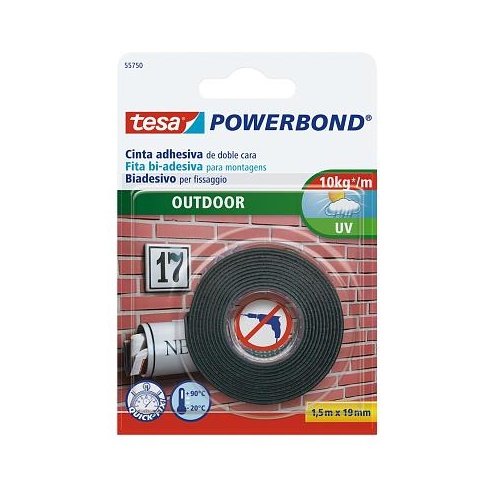 Tesa Powerbond Outdoor, Holds up to 1 kg1 per 10 cm Tape