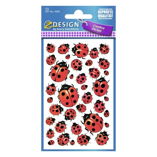 Avery Deco Stickers, Ladybug, 114 Sticker - 3 Page
