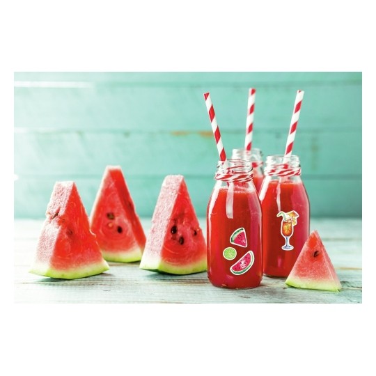 Avery Deco Stickers, Melon Lemon, 30 Sticker - 2 Page