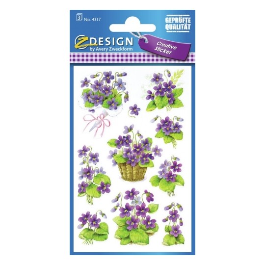 Avery Deco Stickers, Violets, 30 Sticker - 3 Page