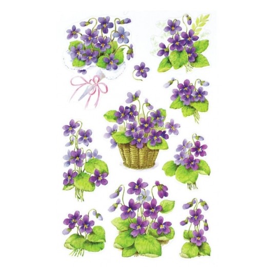 Avery Deco Stickers, Violets, 30 Sticker - 3 Page