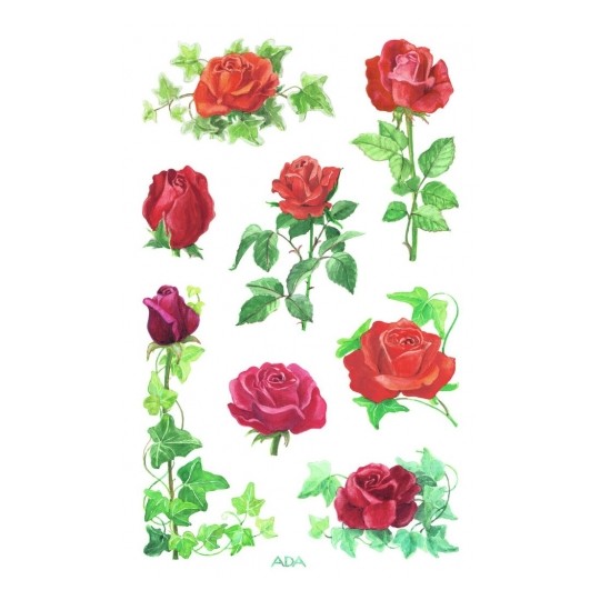 Avery Deco Stickers, Roses, 24 Sticker - 3 Page