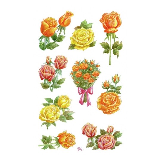 Avery Deco Stickers, Roses, 18 Sticker - 2 Page