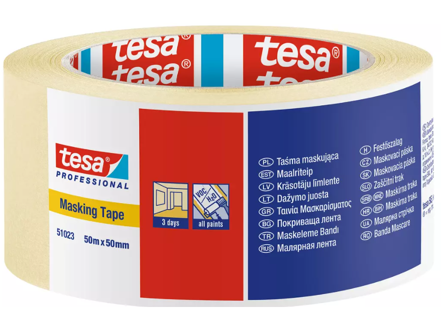 Tesa General Purpose Professional Mask Tape, 50mmx19m