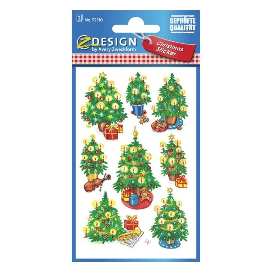Avery Multiple Christmas Tree Designs, 16 Sticker / 2 Page