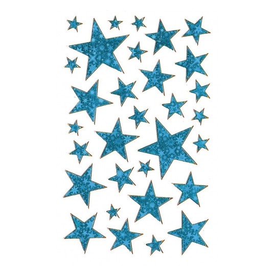 Avery Special Effect Film Stickers With Blue Metallic Embossing - 38 Sticker - 1 Page