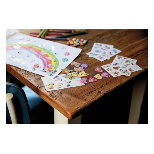 Avery 3D Stickers for Kids, Butterflies, Flowers - 8 Sticker - 1 Page