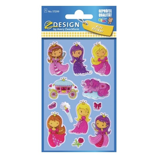 Avery Glossy Sticker Princess, 12 Sticker - 1 Page