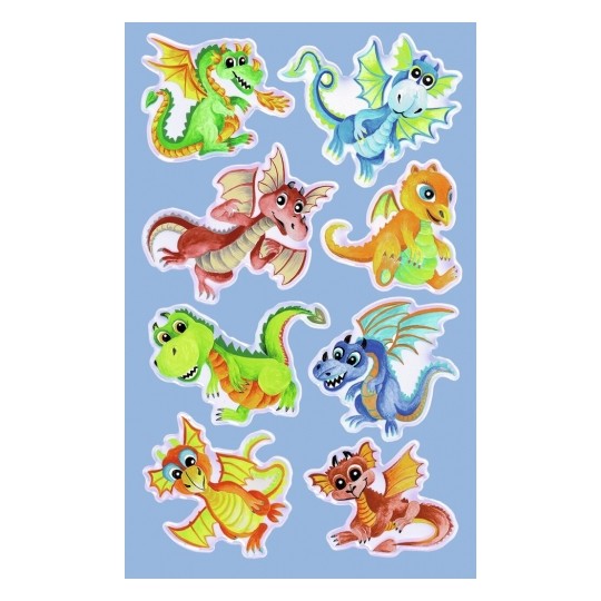 Avery Glossy Sticker Dragons, 8 Sticker - 1 Page