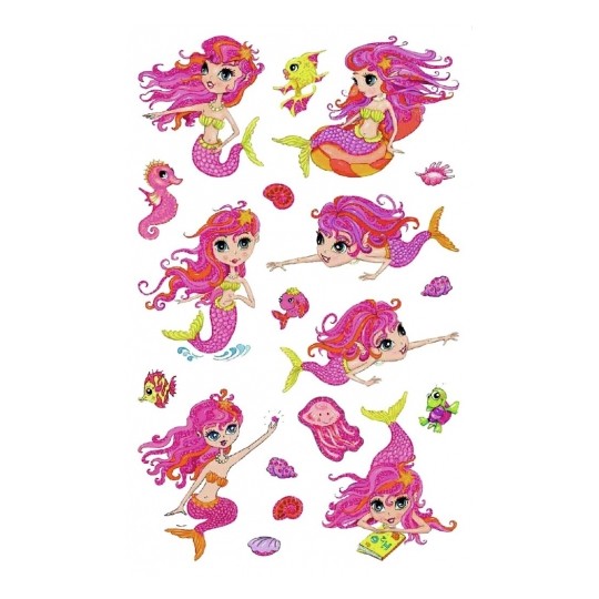Avery Glitter Stickers, Mermaid - 20 Sticker -1 Page