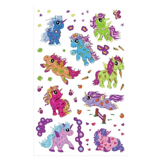 Avery Glitter Stickers, Unicorn - 15 Sticker - 1 Page