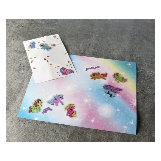 Avery Glitter Stickers, Unicorn - 15 Sticker - 1 Page
