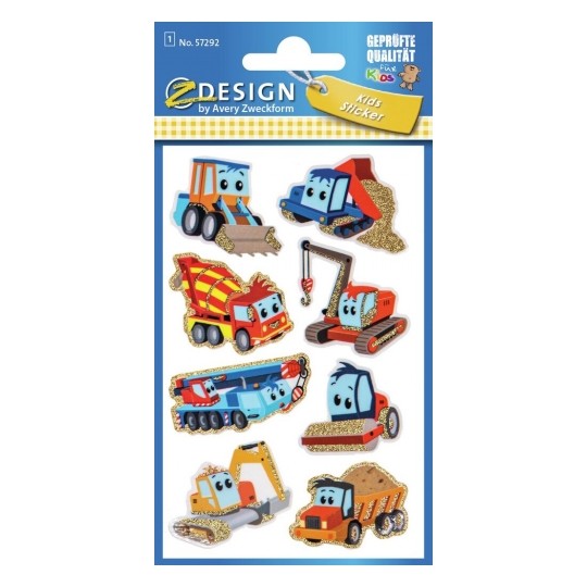 Avery Glitter Sticker Building Site, 8 Sticker- 1 Page