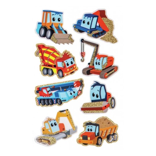 Avery Glitter Sticker Building Site, 8 Sticker- 1 Page