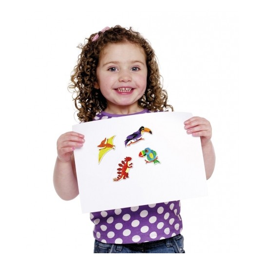 Avery Glitter Sticker Dinosaur, 8 Sticker- 1 Page