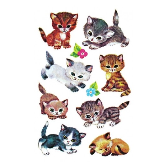 Avery Paper Stickers for Kids,  Cats, 30 Sticker - 3 Page