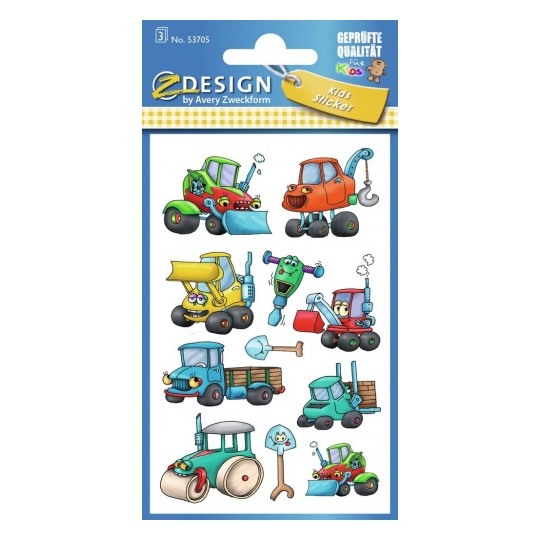 Avery Paper Stickers for Kids, Construction Machinery, 33 Sticker - 3 Page