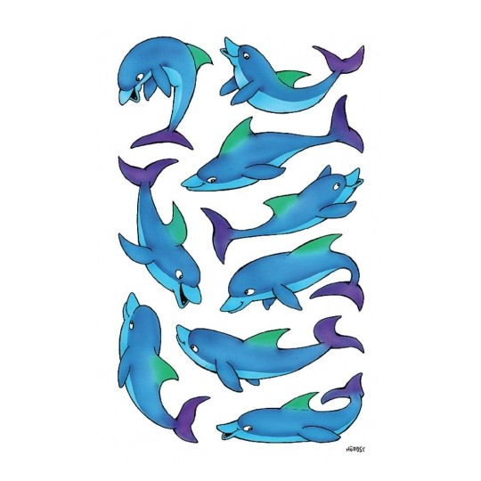 Avery Paper Stickers for Kids, Dolphins, 18 Sticker - 2 Page