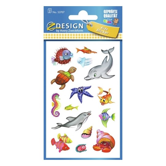 Avery Paper Stickers for Kids, Sea Animals, 30 Sticker - 2 Page