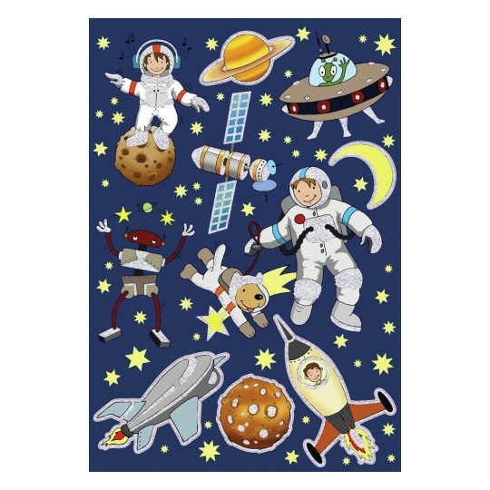 Avery Large Sticker "Space", 10 Sticker - 1 Page