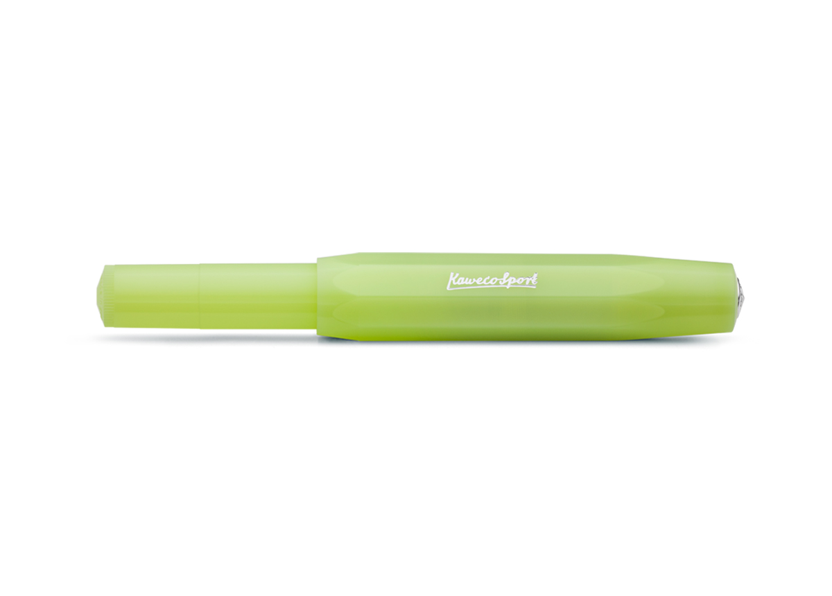 Kaweco Frosted Sport Fountain Pen - Fine Lime - Broad Nib (1.1mm)