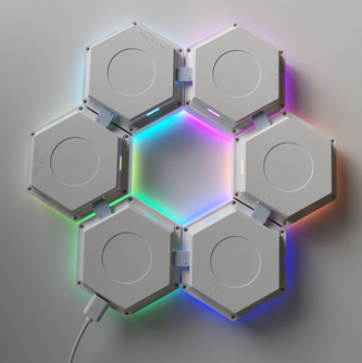 Hexagonal LED Light 1 Color USB Power Supply - PACK OF 6
