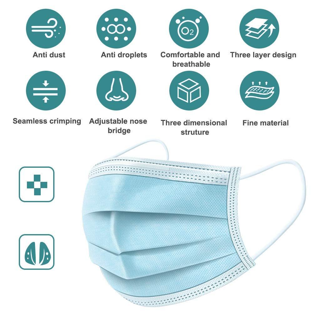 3 Layer Disposable Filter Mask, 50 Pcs