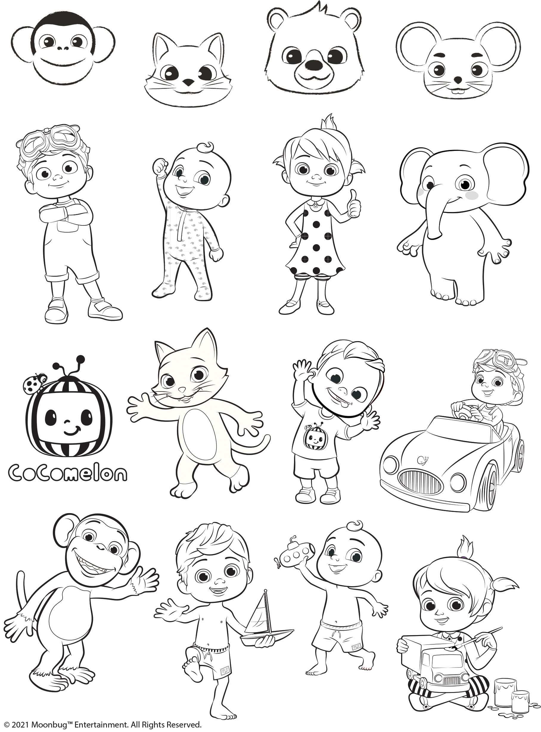 CoComelon Tattoos and Stickers Set