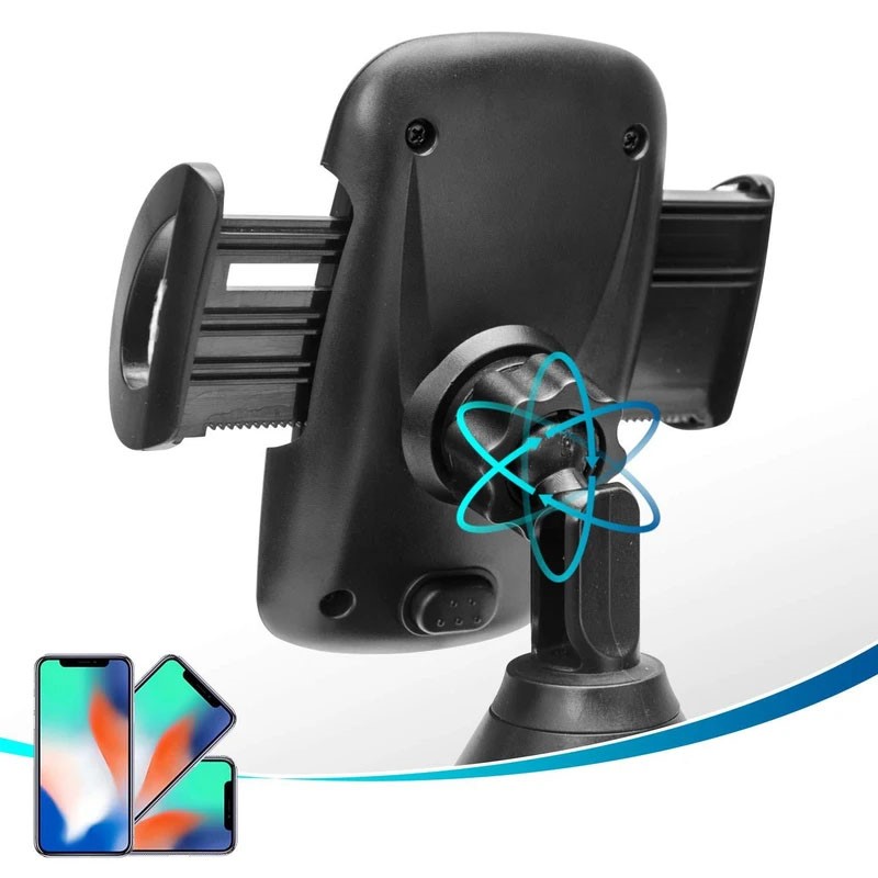 TOPGO 360 Degree Car Cup Holder Phone Mount - Black