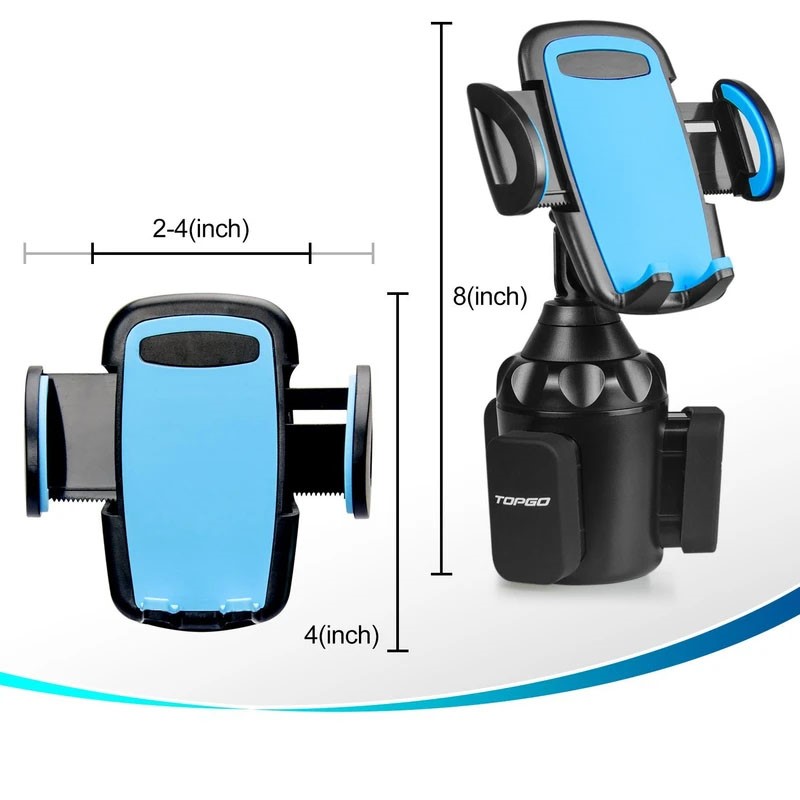 TOPGO 360 Degree Car Cup Holder Phone Mount - Black