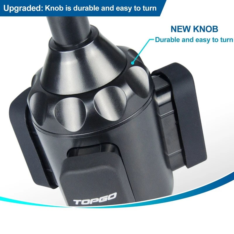 TOPGO 360 Degree Car Cup Holder Phone Mount - Black