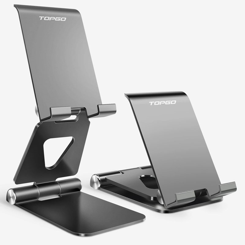 TOPGO Foldable Desktop Cell Phone Stand, Mount - Black