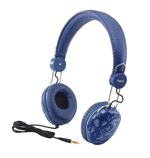 iHome Circumaural Fashion Headphones -  iB43LD &ndash; Blue Design