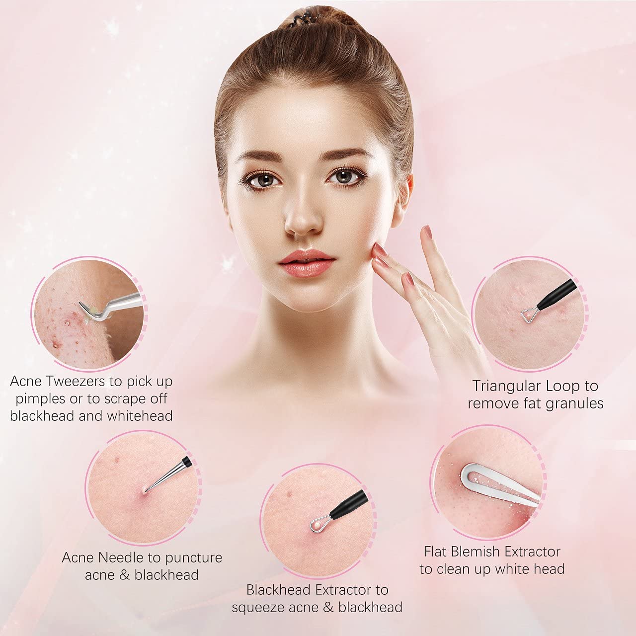 ELLESYE Blackhead Remover 6 PCS Pimple Popper Tool