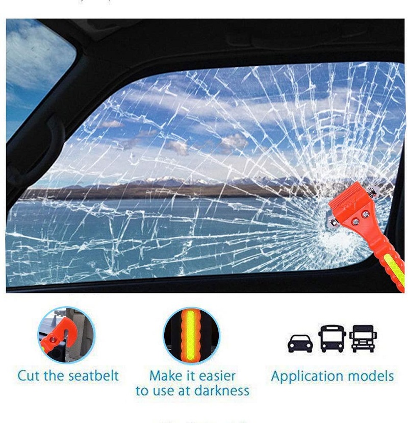 VicTsing 2 Pack Car Safety Hammer, Emergency Escape Tool with Car Window Breaker and Seat Belt Cutter, Life Saving Survival Kit