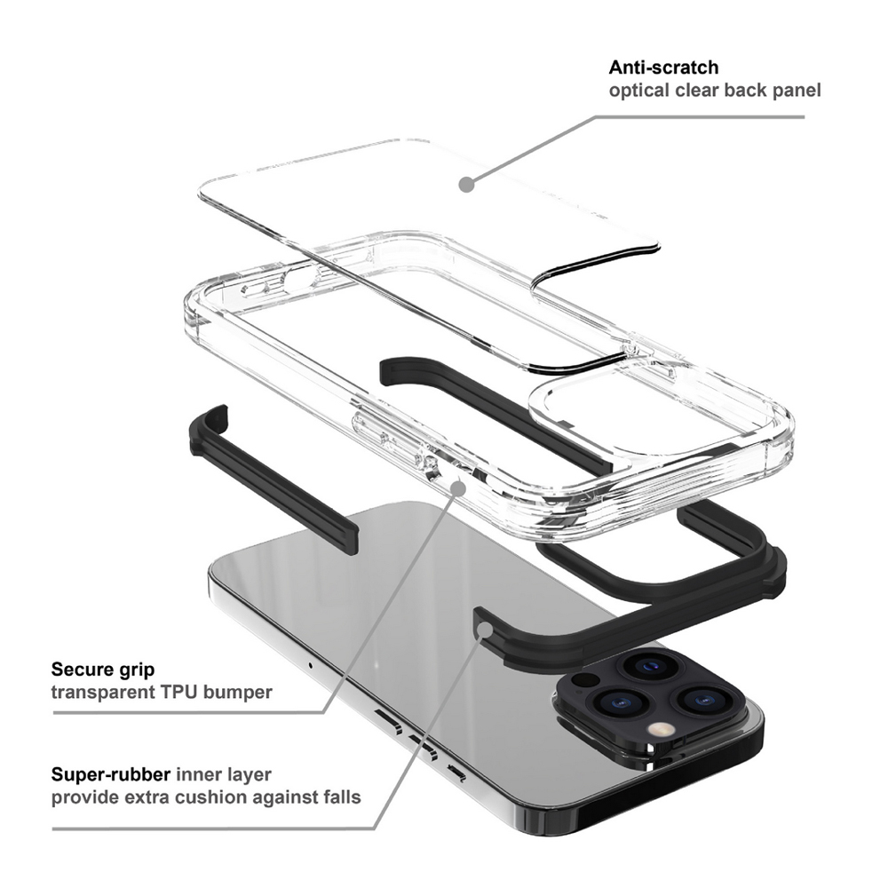 Armor-X CBN Protective Case Military Grade 2 Mtr Shockproof For iPhone 13 Pro (6.1) - Clear