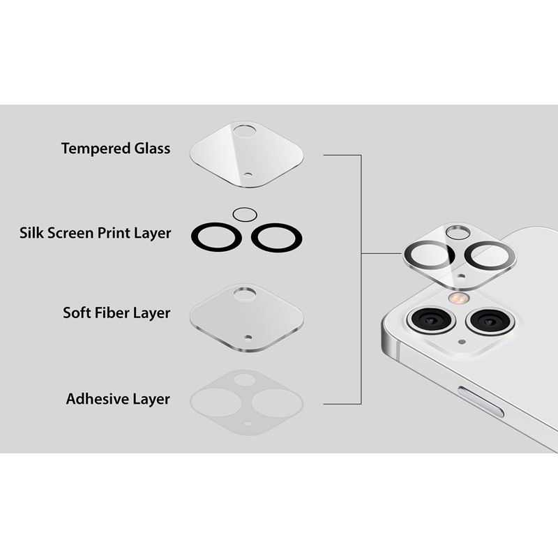 Torrii Bodyglass Camera Lens Protector for iPhone 13 Mini (5.4) / 13 (6.1) Anti-bacterial Coating - Clear