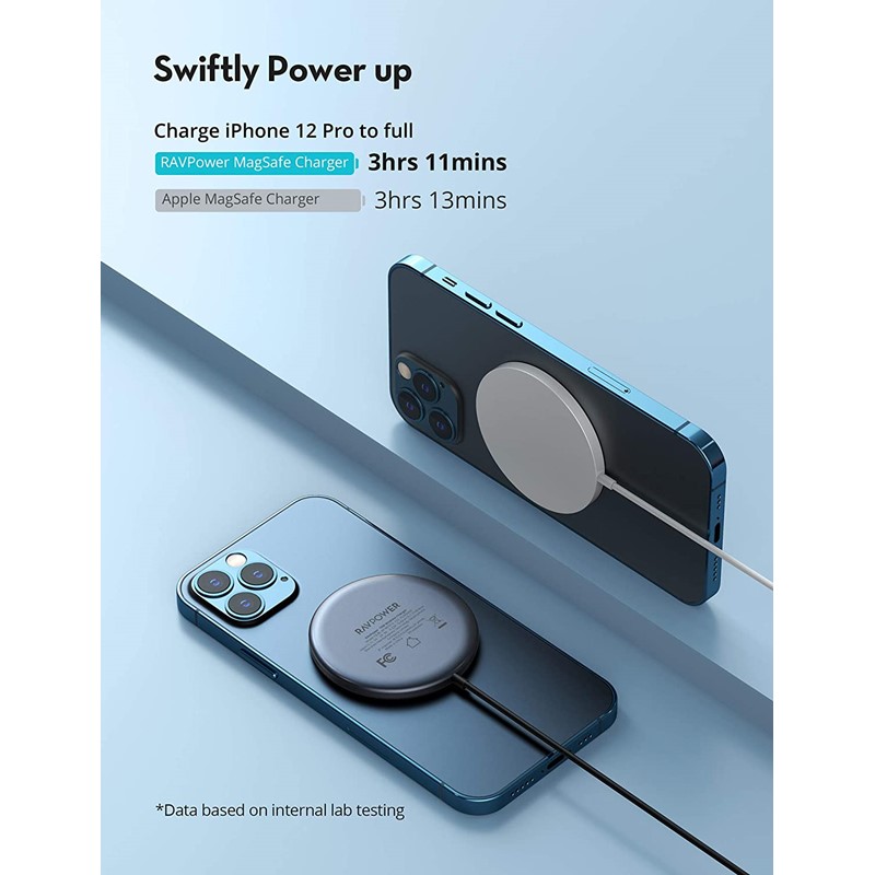 RAVPower Magnetic Wireless Charger for iPhone 12/12 Pro Max/mini/AirPods Pro