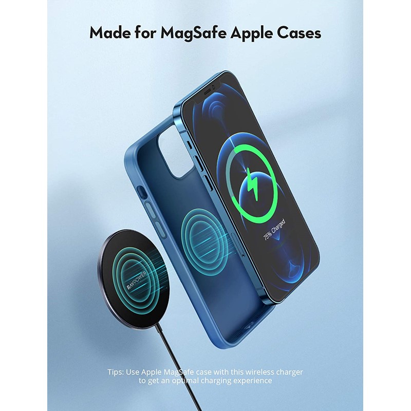 RAVPower Magnetic Wireless Charger for iPhone 12/12 Pro Max/mini/AirPods Pro