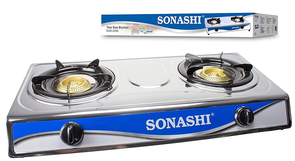 Sonashi Double Gas Stove - Silver - SGB-208S