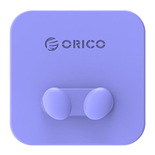 ORICO Silicone Wall Hook Hanger Plug Holder Dual Hook Cable Holder For Kitchen Bathroom Bedroom Accessories Waterproof Hook - Purple